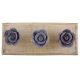 Purple Medium Rose Flower Ceramic Wooden Hooks 